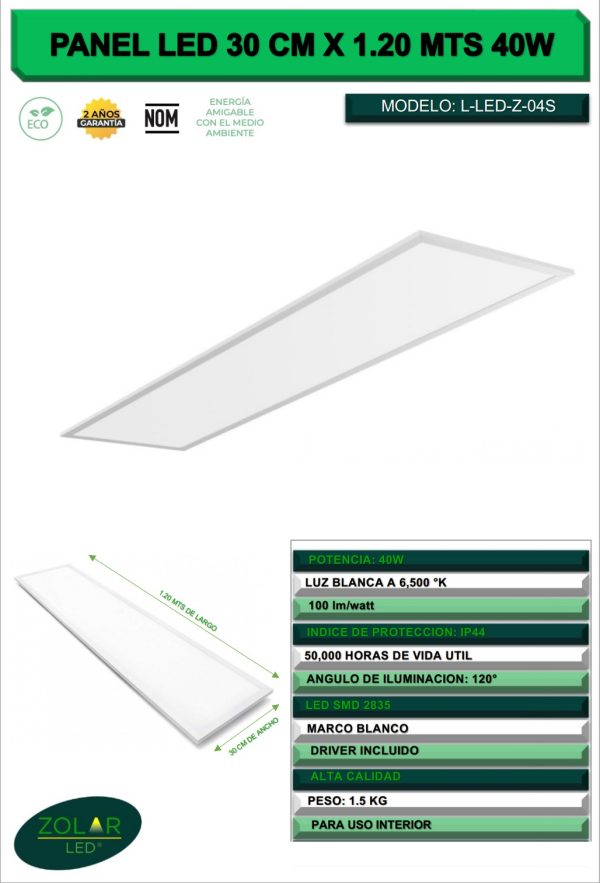 Panel Led 120x30 cm 40W - Image 3