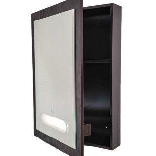 Espejo botiquín de madera con luz led